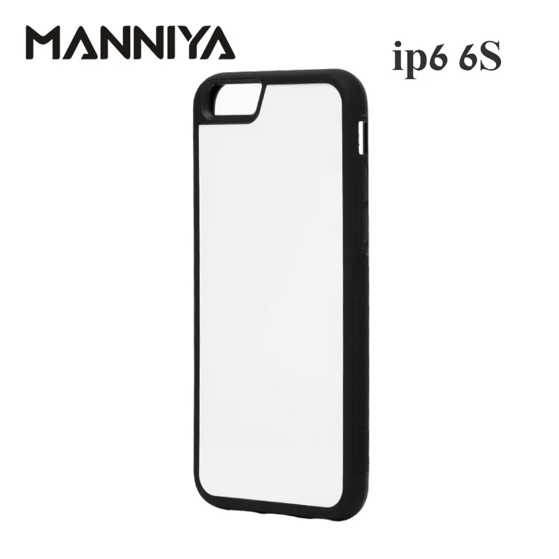 MANNIYA Blank 2D сублимационный резиновый чехол для телефона iphone 6 6s с алюминиевыми