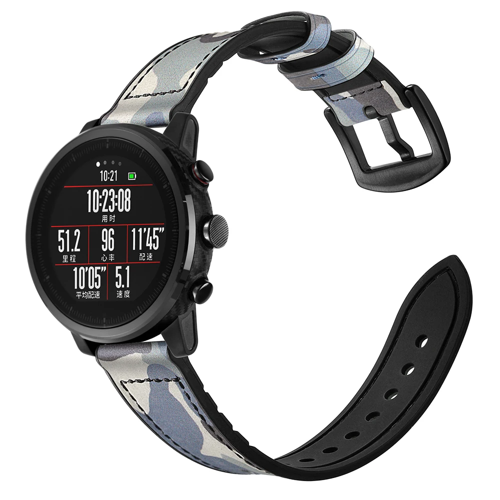 22 мм кожаный ремешок для Xiaomi Huami Amazfit темп Stratos Смарт часы браслет для Xiaomi Amazfit ремешок из натуральной кожи ремень