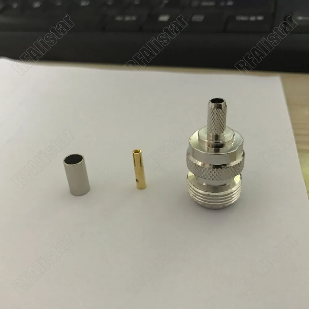 10 шт. N обжимной гнездовой коннектор для кабеля RG58 LMR195 RG142 RG400 Прямой Тип