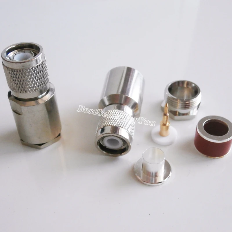 

1Pcs TNC male plug clamp RG8 RG165 LMR400 7D-FB RF Straight Coax connector