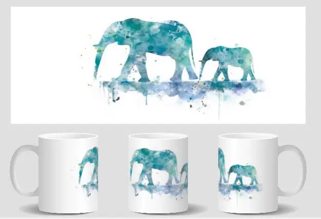 Слон папа и сын кружки Чай чашки холодной горячей тепла выявить кружка для кофе