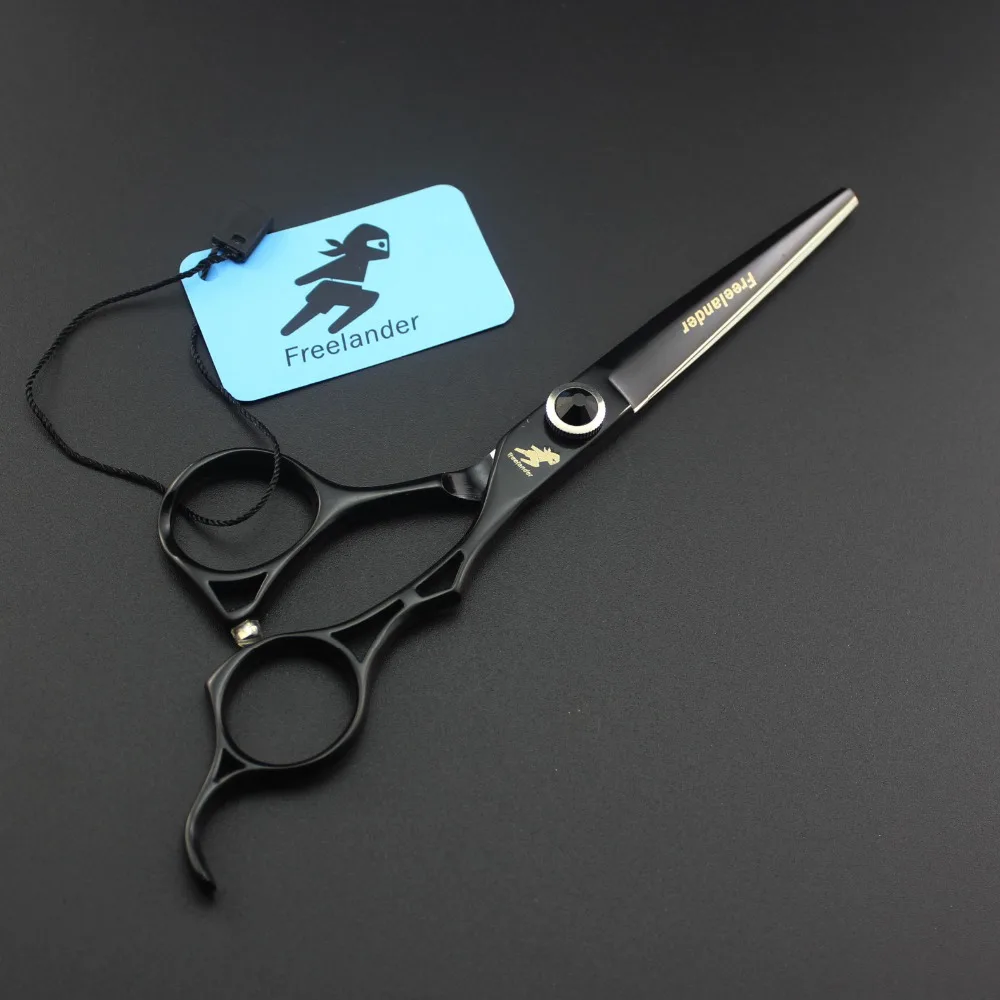 

6.0 inch Freelander Black Hollow Handle Hairdressing Scissors Hair Care Tools Durable Liu Hai Shear Flat Shear Thin Shear