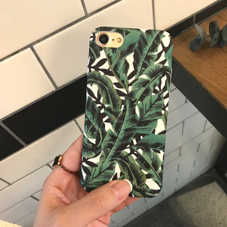 Роскошные Чехлы для IPhone 6 6S 7 8 Plus с цветочным принтом в виде банановых листьев