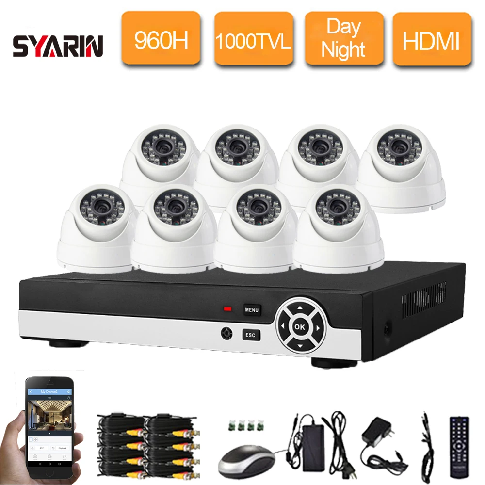 8 каналов видеонаблюдения DVR комплект X 1000tvl ИК фильтр безопасности купольная