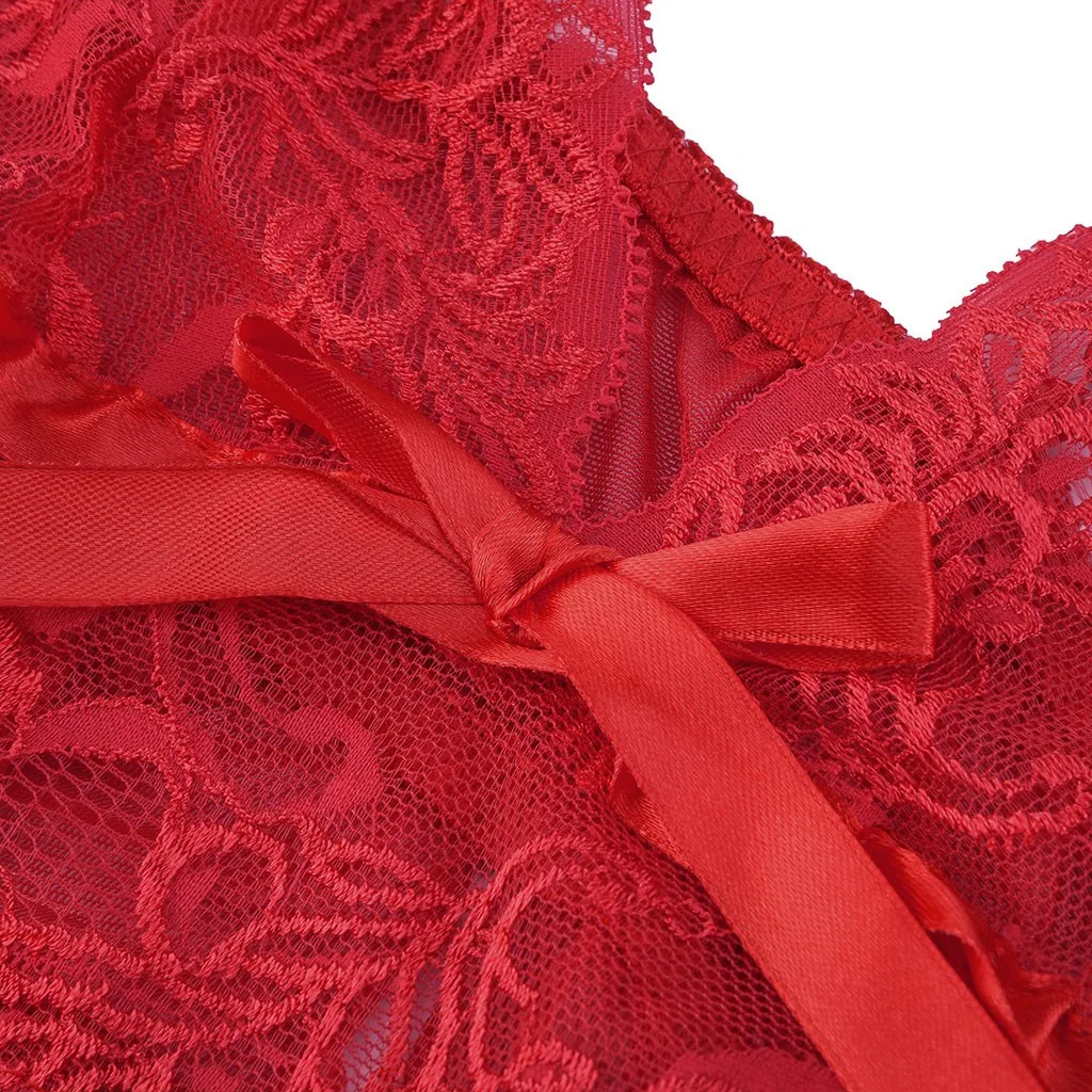 Женская кружевная ночная рубашка Nuisette пикантный кружевной лиф сетчатая с
