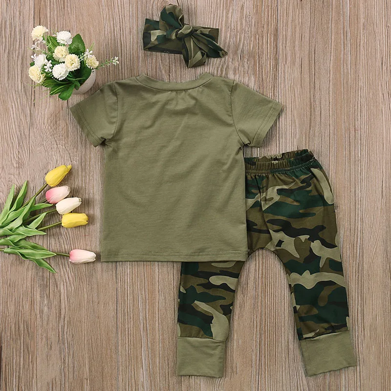 2017 New Camouflage Baby Clothes Daddy's Boy Girl Short Sleeve T-shirt Tops+Pant Outfit Toddler Kids Clothing Set 0-24M | Детская