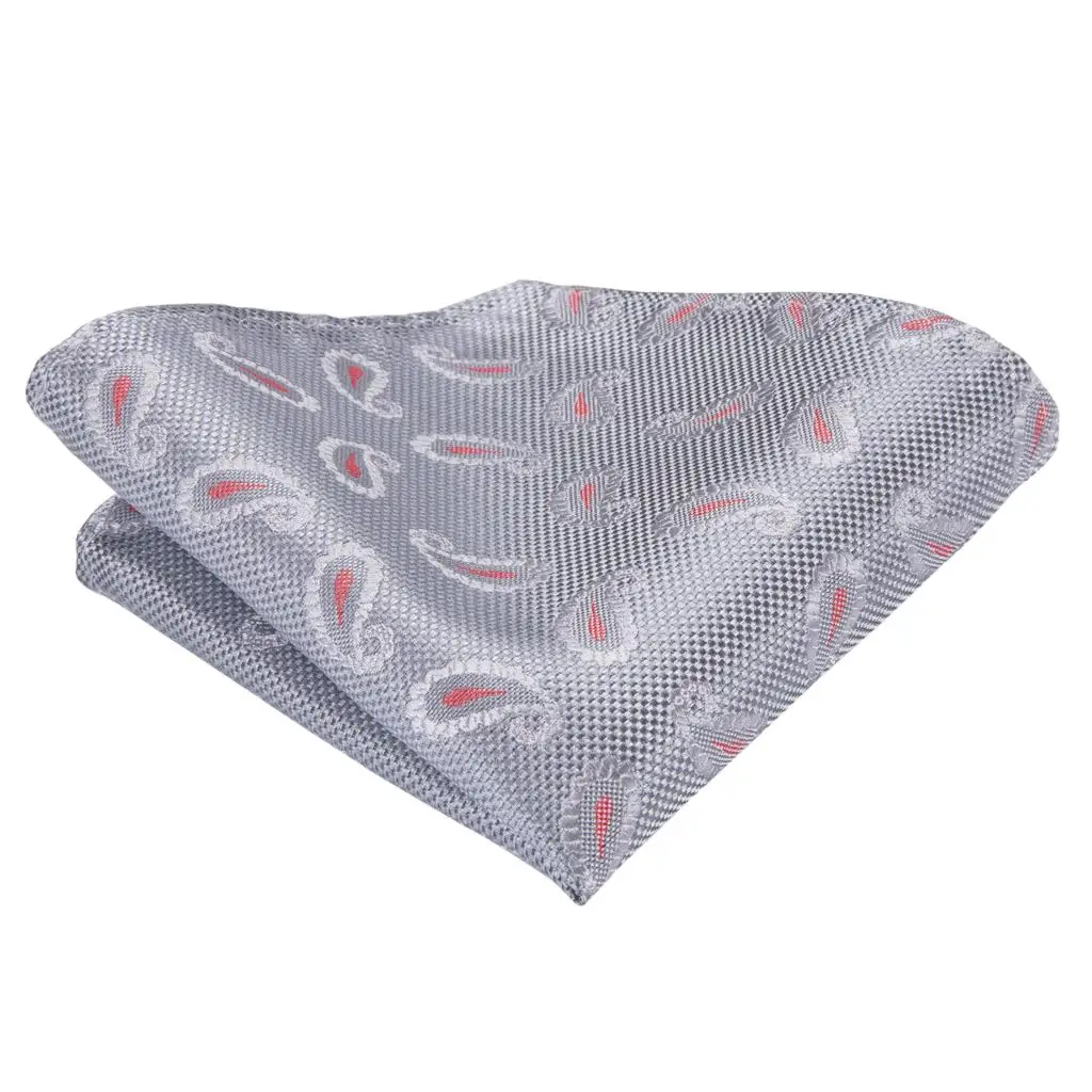 SN-3114 Hi-Tie 8 5 см 100% шелковые мужские галстуки Серебряный галстук с пейсли-бабочкой