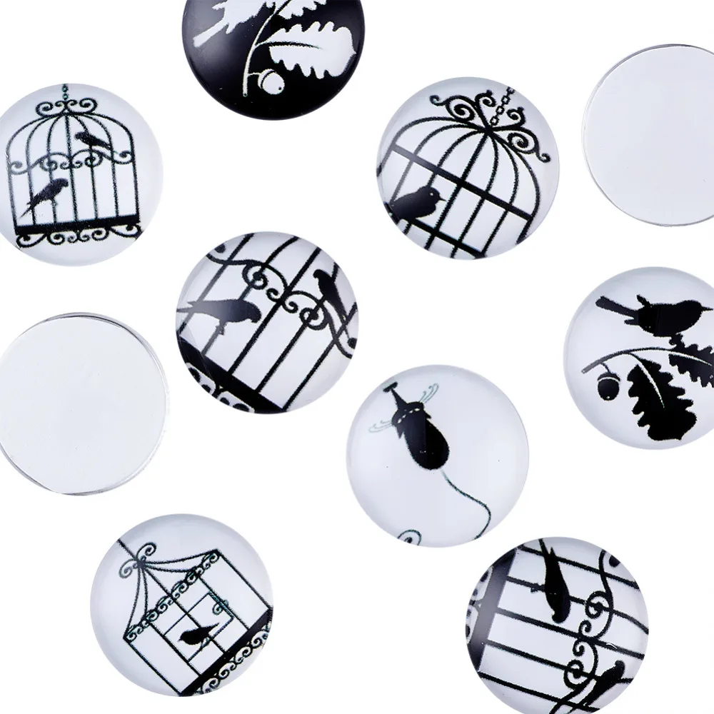 Pandahall Ретро фотостеклянные Кабошоны полукруглые/купол 20x6 мм|glass cabochon|cabochon whitewhite