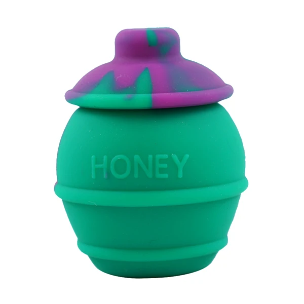 green and purple 35 мл honey bee honey Dab Box пчелиный контейнер для насекомых, отличные силиконовые контейнеры с антипригарным покрытием, силиконовая банка для хранения жидкого крема - Цвет: green and purple