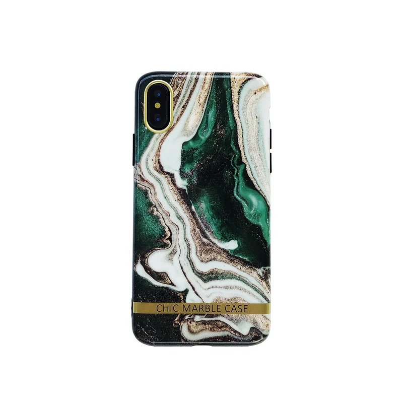 Чернильный зеленый роскошный мраморный чехол для iphone 7 X XR 8 6 S XS Max Мягкие