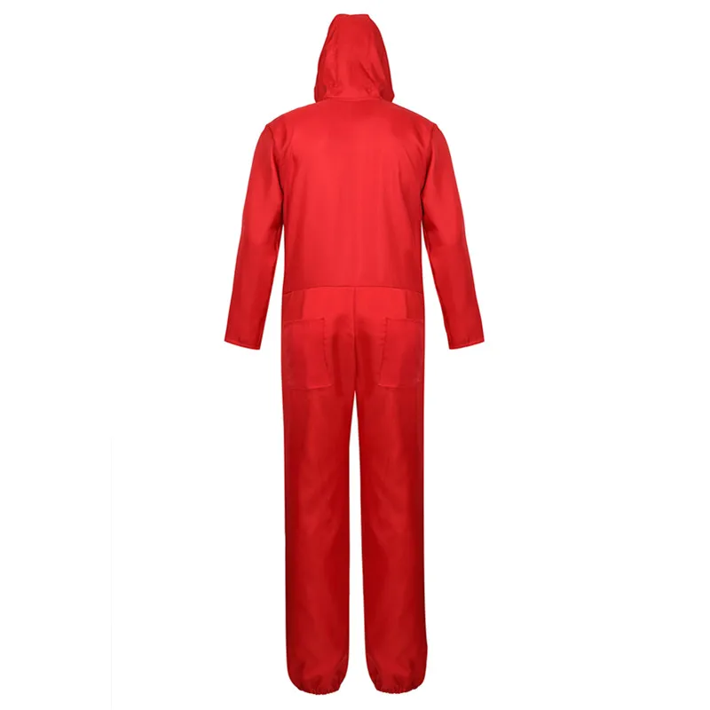 Dali Movie Costume Money Heist The House of Paper La Casa De Papel Cosplay Hoodie Red Jumpsuit Halloween Party Costumes US Size |