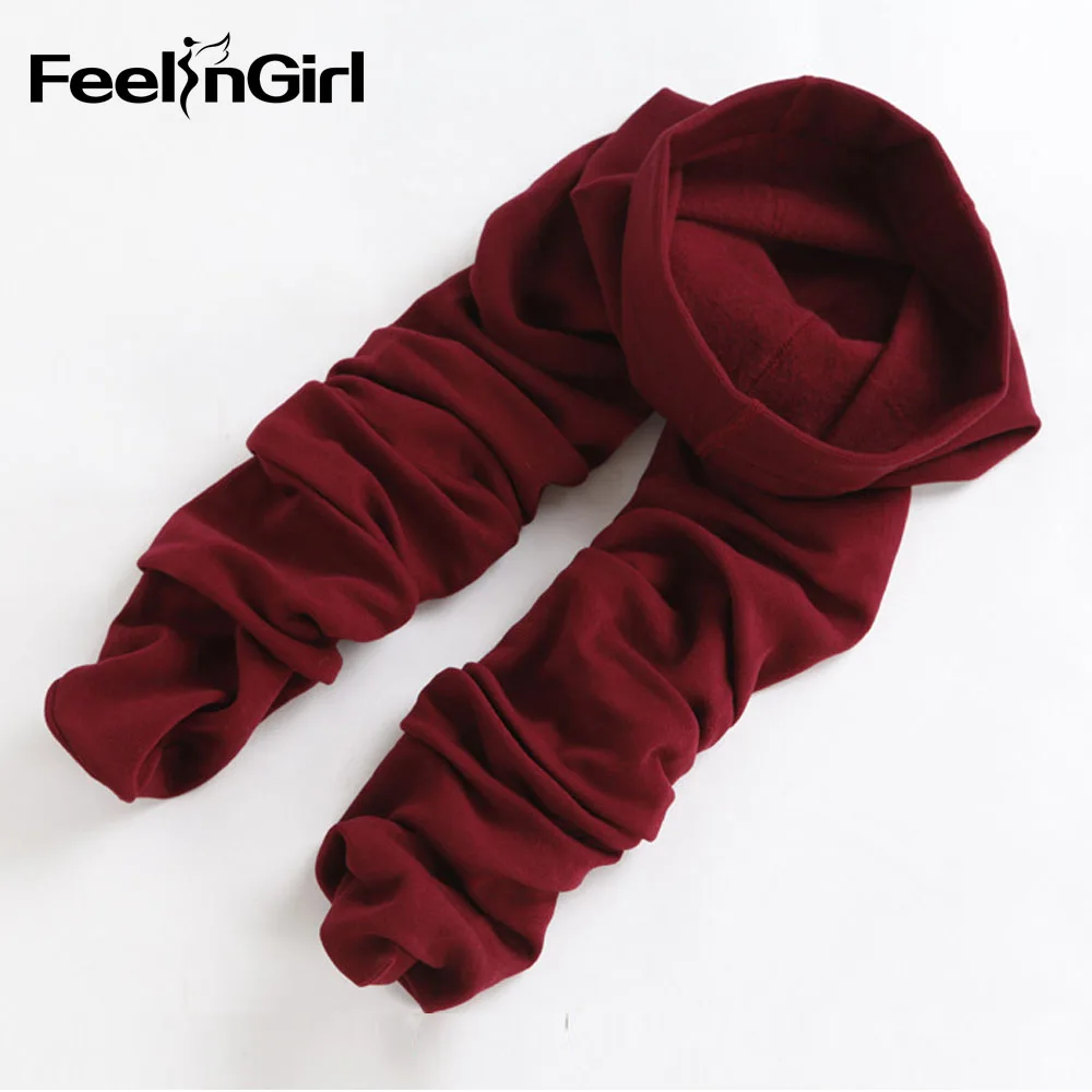 Feelingirl модные повседневные Теплые Зимние Женские легинсы из искусственного