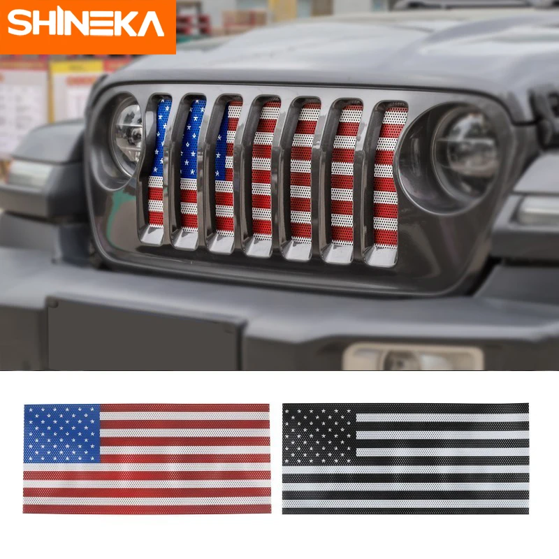 SHINEKA хромированный стиль для Jeep Wrangler JL Флаг США сетка решетка украшения