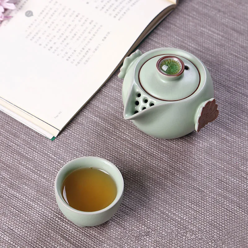 Портативные керамические чайные сервизы для дорожная чашка набор Drinkware1 горшок 1 чашки для домашнего офиса чайная посуда Винтаж GKung Fu чай aiwan Китай