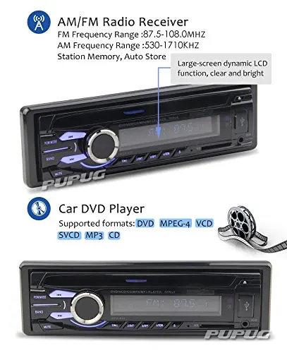 Универсальный одной дин радио dvd usb / SD CD MP3 плеер FM приемник aux in вход с