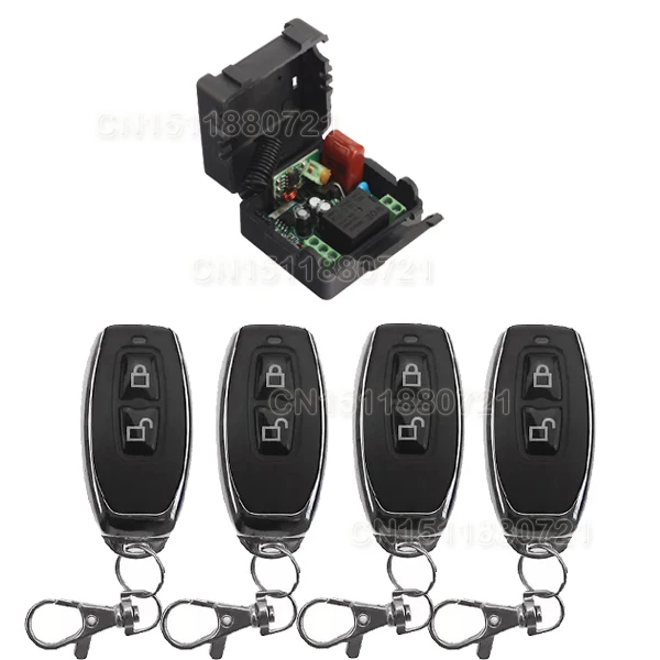 Приемник и 4 передатчика 220 В 1 канал радиочастотный беспроводной светильник