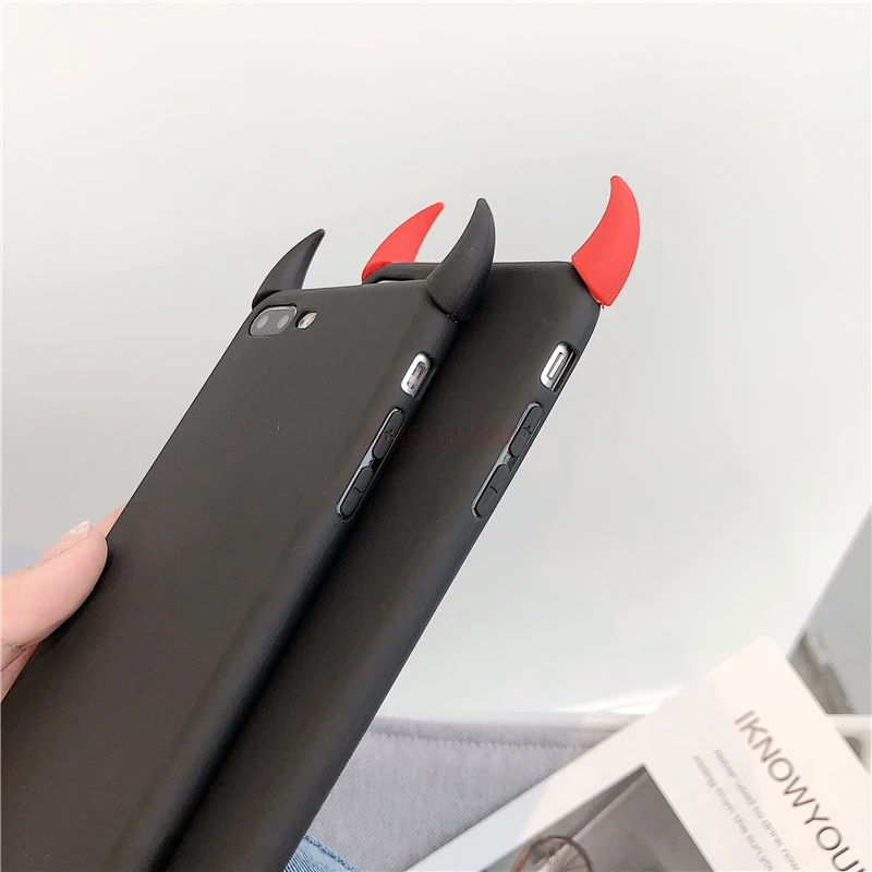 Мягкие чехлы для телефонов huawei P8 Lite P10 P20 P30 Pro P Smart Plus Y6 Y7 Y9 prime Devil Horns Demon Angle Cover