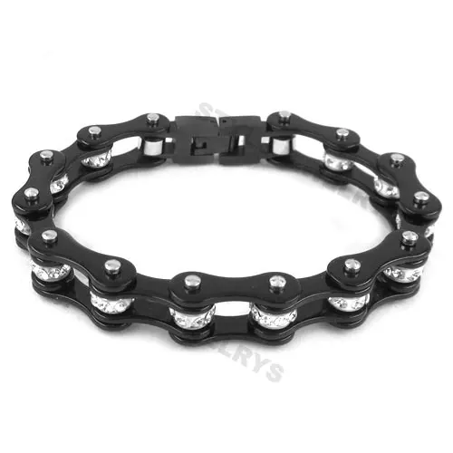 Браслет из нержавеющей стали для мотоцикла с кристаллами | Украшения и