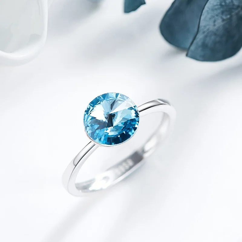 Женское кольцо с элементами Swarovski Panda100 из стерлингового серебра S925 пробы|Кольца| |