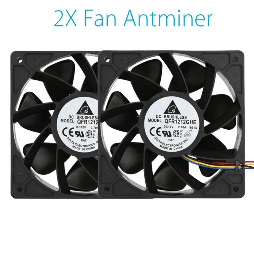 Кулеры Binmer 2x6000 об/мин кулер для замены 4 контактный разъем Antminer Bitmain S7 S9 td1229 Прямая