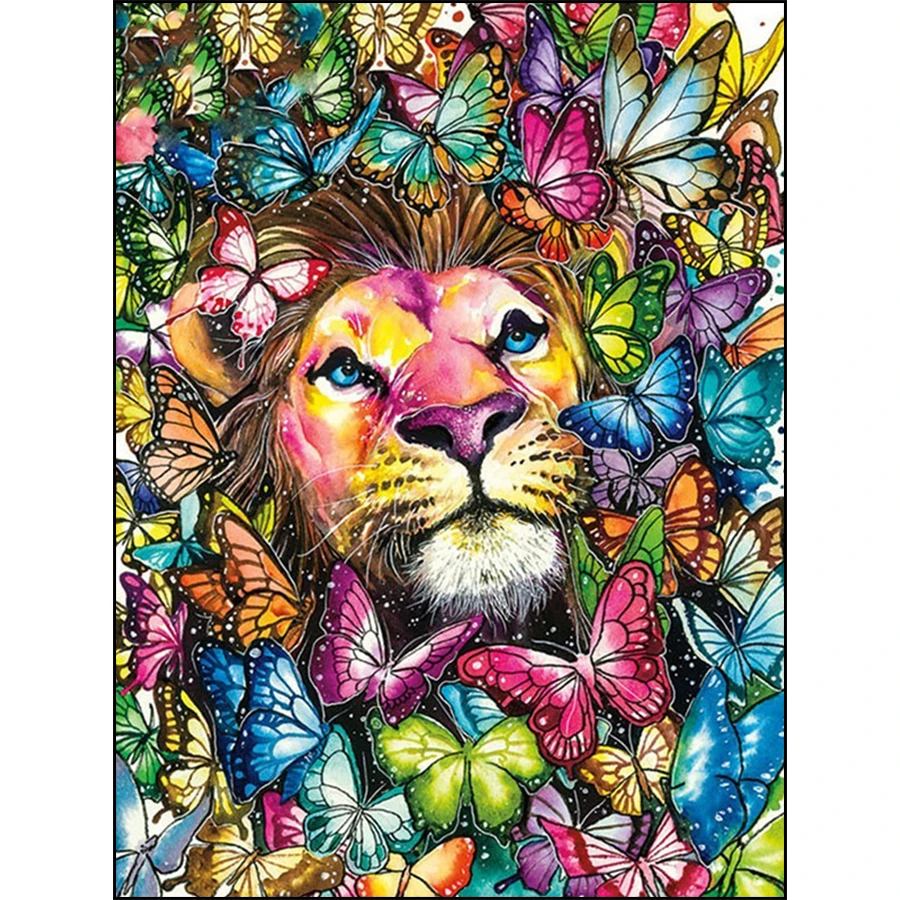 

5D DIY Diamond Embroidery Cartoon Animals Butterfly Lion Full Square Drill Rhinestone Mosaic Diamond Painting Cross Stitch Tools