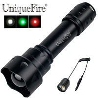 uniquefire military waterproof led flashlight uf t20 xpe zoom 3 modes 300 lumens flashlightgrw with remote pressure switch