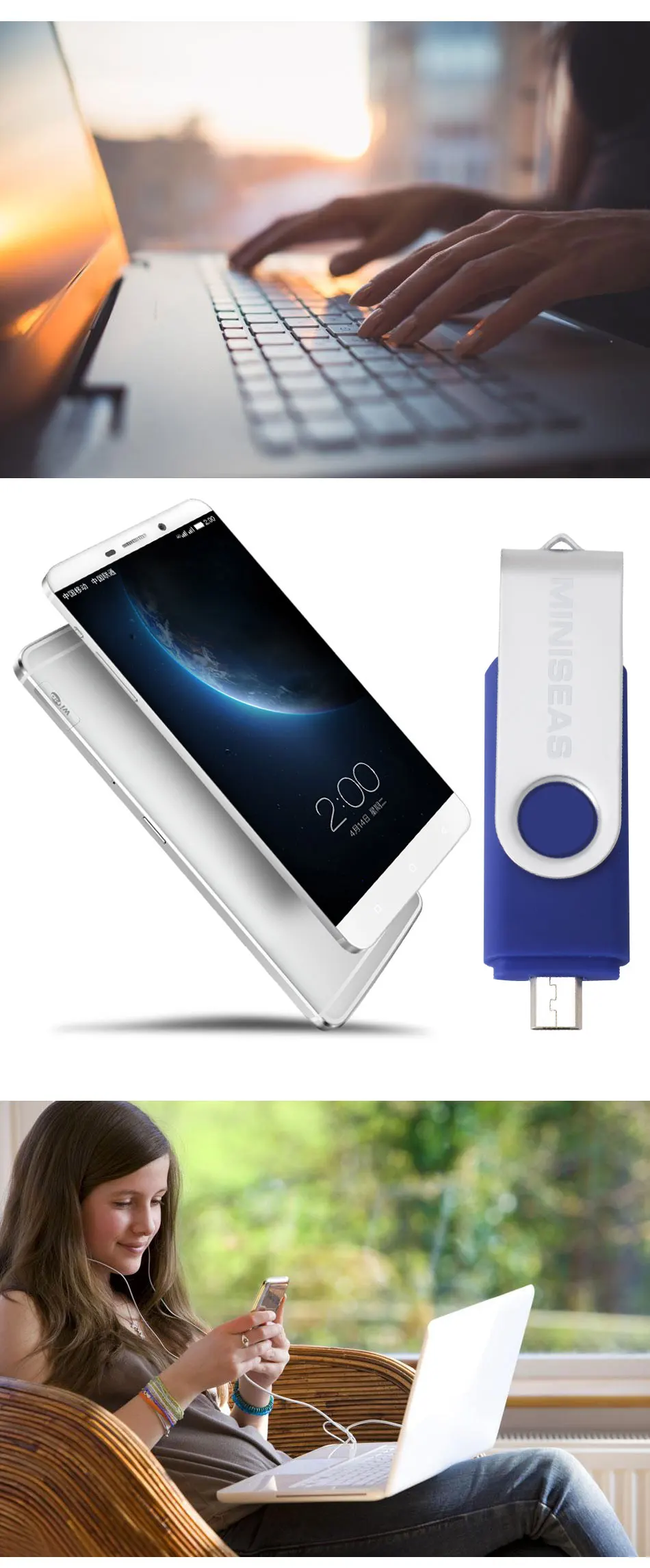 Miniseas, смартфон, USB флеш-накопитель, флеш-накопитель, 64 ГБ, флешка, 8 ГБ, OTG, внешнее хранилище, микро usb карта памяти, флеш-накопитель, A-10
