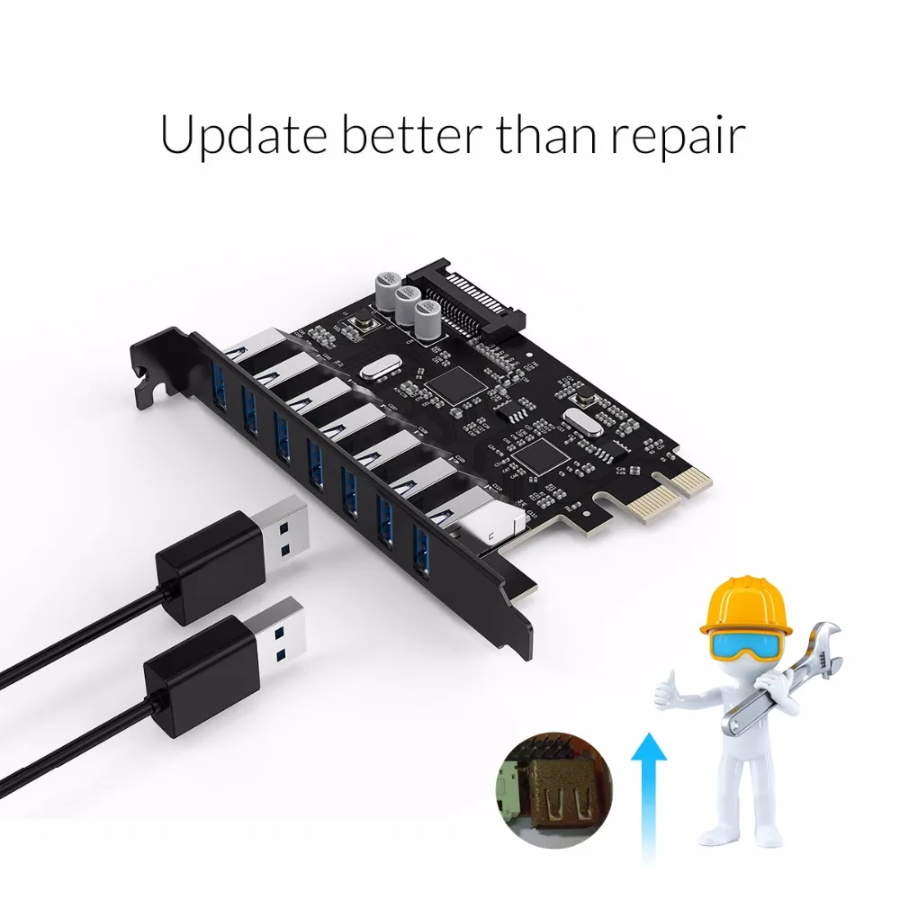 USB 3 0 7 портов PCI E экспресс карта Sata до 15 Pin высокоскоростной расширитель адаптер