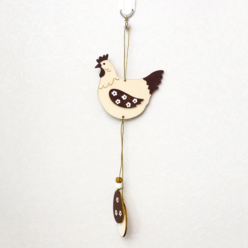 Hanging Easter Pendant Craft Decor Spring Party Home Rabbit Butterfly Eggs Flower Wooden Ornaments for | Дом и сад