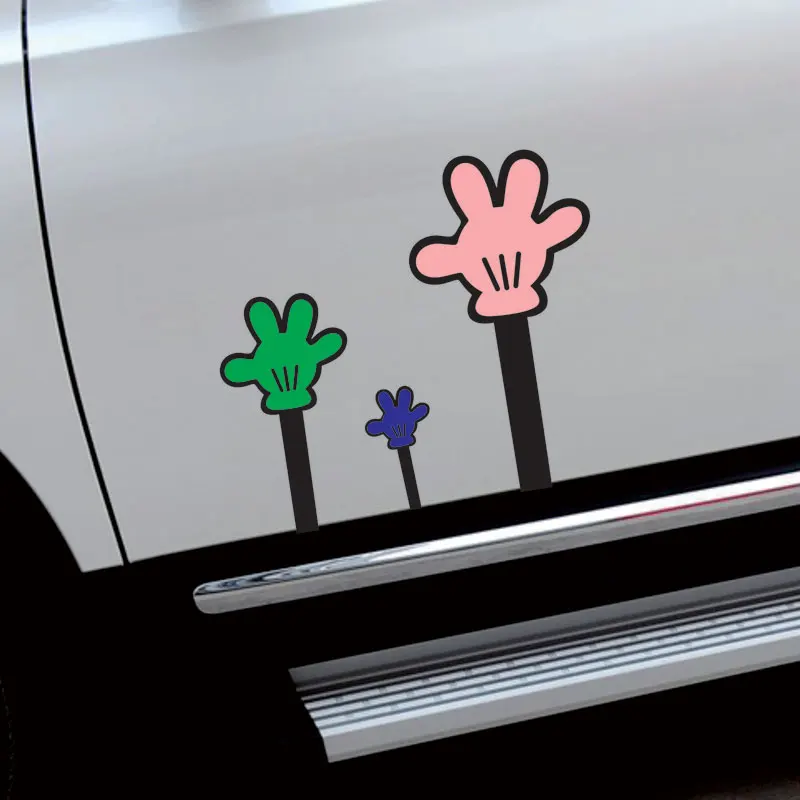 

Creative Lovely Colorful Cartoon Hands Sticker For Audi A1 A3 Q3 A5 Q7 A4L A6L Great Wall H6 H8 H2S H1 H2 Z2CA709