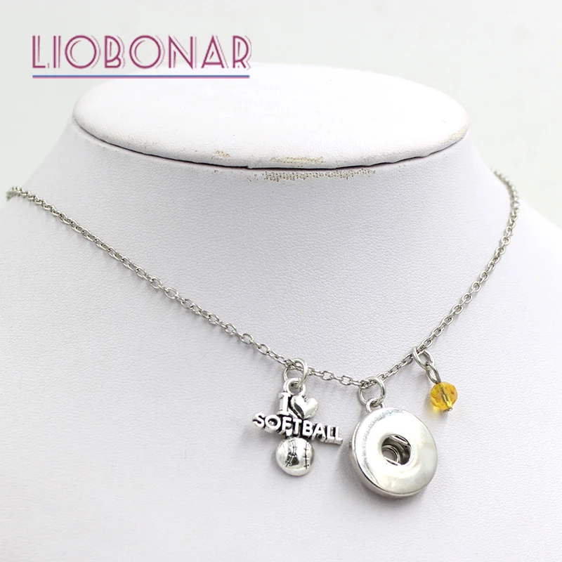 12 шт. подвески в виде софтбола ожерелье камень по рождению спорт я люблю софтбол с