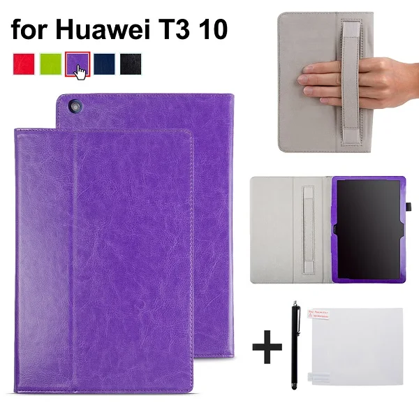 Защитный чехол из искусственной кожи чехол с ремешком на руку для huawei MediaPad T3 9,6 AGS-W09/AGS-L09 для 10 планшетов+ Бесплатный подарок