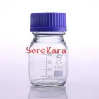 Градиентная круглая стеклянная бутылка для реагентов, 100 мл, флаконы с синей винтовой крышкой, пластиковые крышки