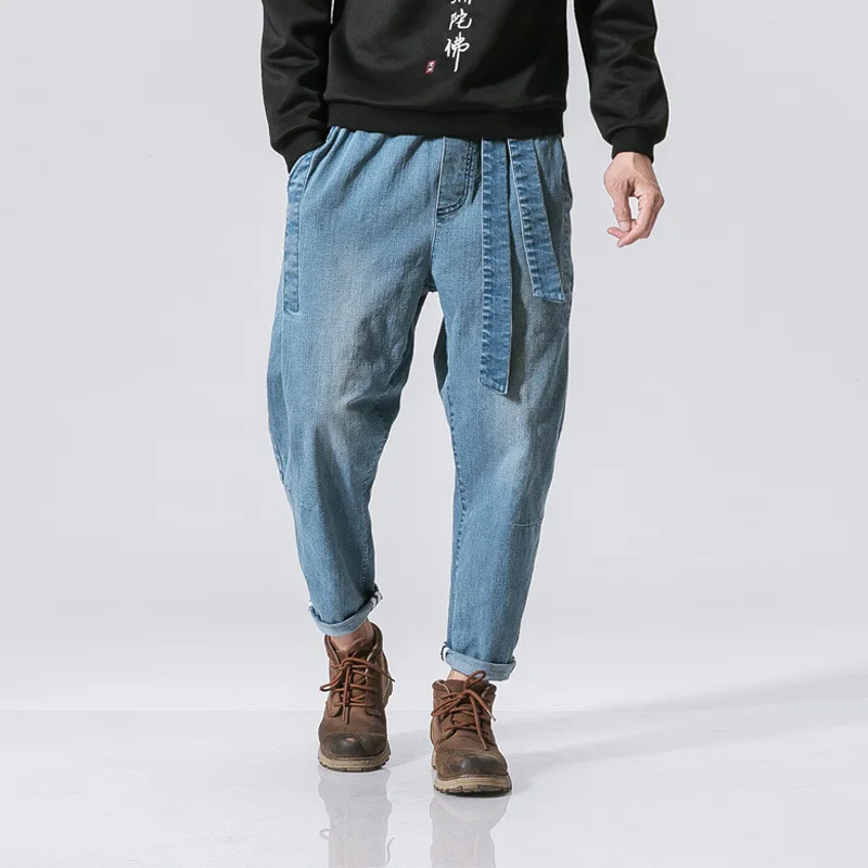 

Male Loose Feet Pants Chinese Wind To Do The Old Retro Washed Loose Waist Jeans