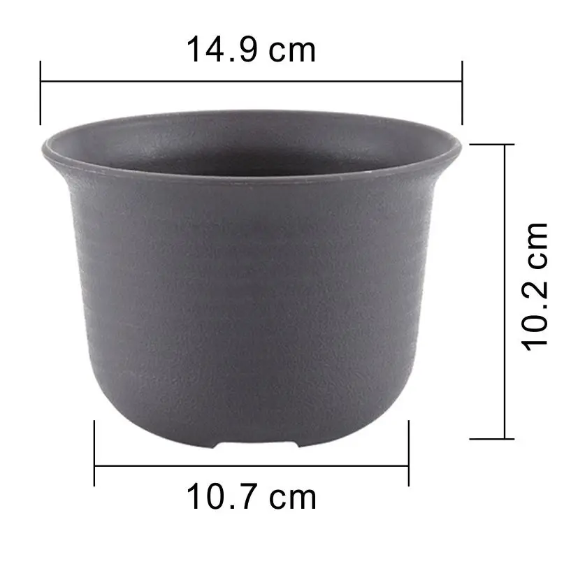 XL T4U 5,75 дюймовый пластиковый круглый суккулентный кактус бонсай горшок цветочный горшок контейнер для саженцев плантатор загар черный - Цвет: XL