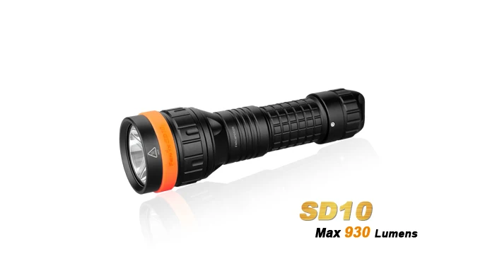 Фонарик для дайвинга Fenix SD10 Cree XM-L2 (T6) 3 режима 930 лм 1 батарея 18650 шт. | Лампы и