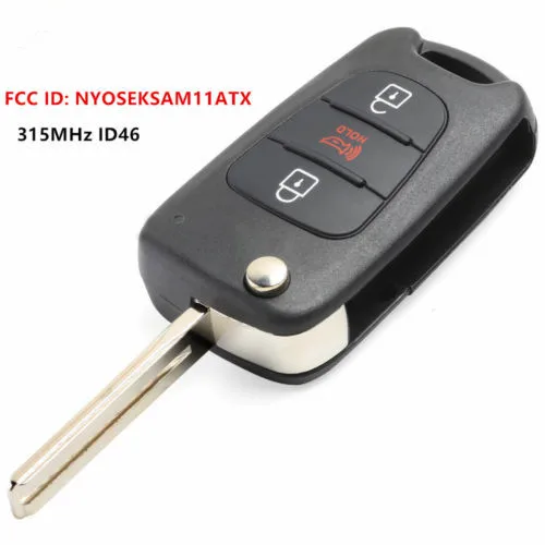 Keyecu Flip Remote Key Fob 3 кнопки 315 МГц ID46 чип для Kia Sportage 2010 2011 2012 2013 FCC: NYOSEKSAM11ATx Модель:
