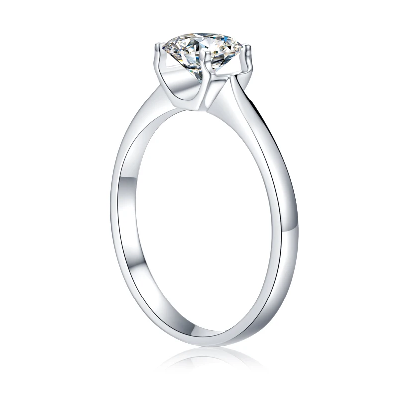 JIASHUNTAI Soild 14K белое 1Ct кольцо с алмазом Moissanite кольца 585 золотые свадебные для женщин