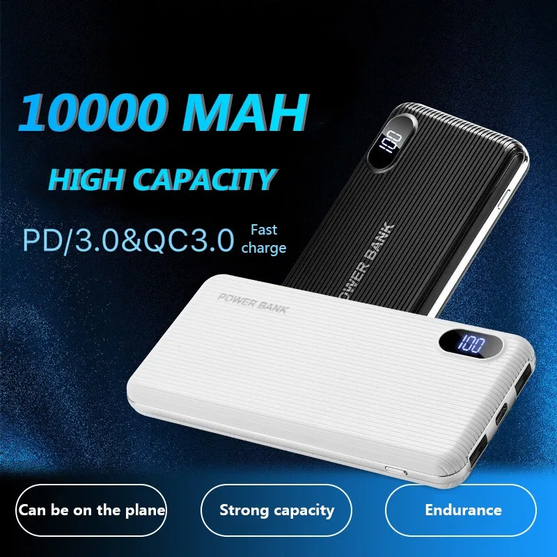 10000MAh мини-панель солнечных батарей ультра-тонкий мобильный телефон быстрое
