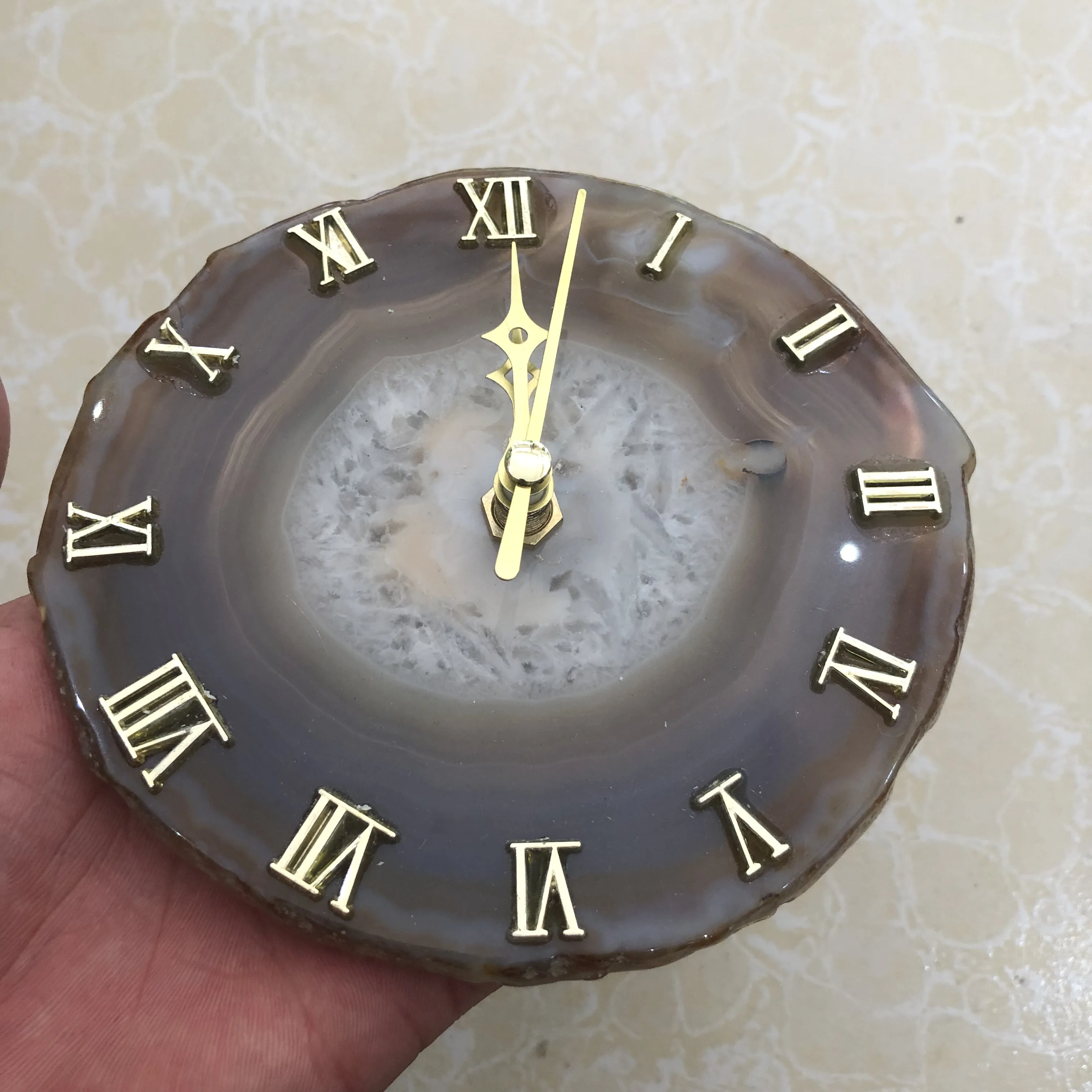 Fatias de Ágata fatia de ágata naturais relógio de quartzo pedra preciosa cura decoração da sua Casa