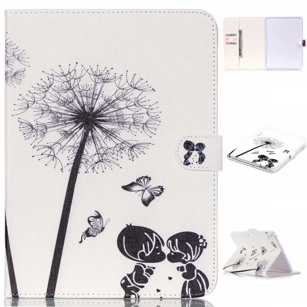 Ультратонкий чехол-бабочка с цветком из искусственной кожи откидной крышкой для