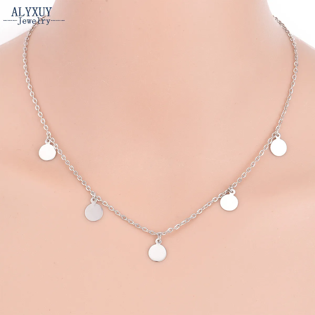 Новые модные ювелирные изделия звено цепи круглый лист колье-ошейник подарок для