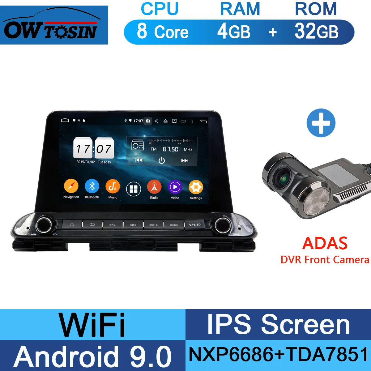 32G Adas Camera " ips Восьмиядерный 4 Гб ОЗУ+ 64 Гб ПЗУ Android 9,0 автомобильный DVD радио gps для Kia CERATO FORTE DSP CarPlay Parrot BT стерео - Цвет: 32G Adas Camera