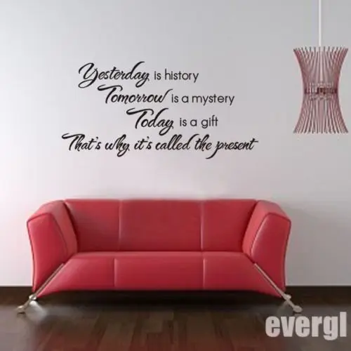 Наклейка на стену сделай сам с цитатой Завтра is Mystery Today Виниловая наклейка Deca Decor