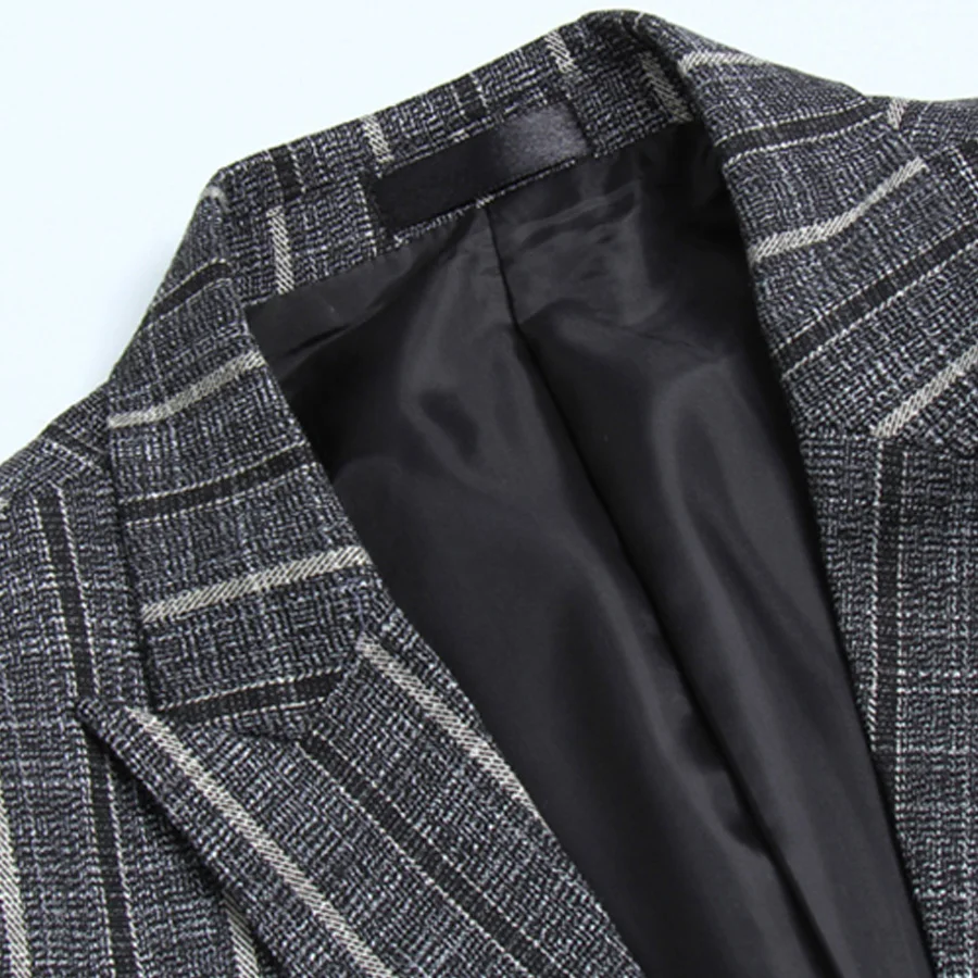 Костюм Мужской приталенный в полоску блейзер свадебный костюм из 3 предметов