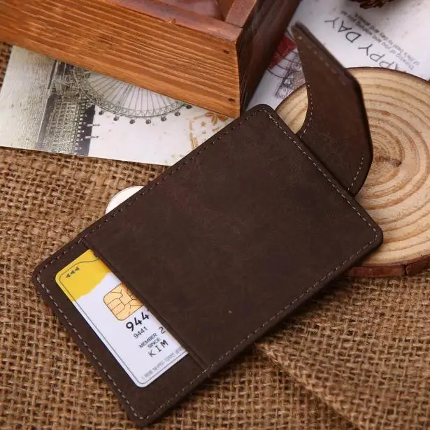 Men Bag Leather Cash Receipt Holder Magnet Purse porte carte credit card wallet travel organizer tarjetero hombre porta tarjeta | Багаж и