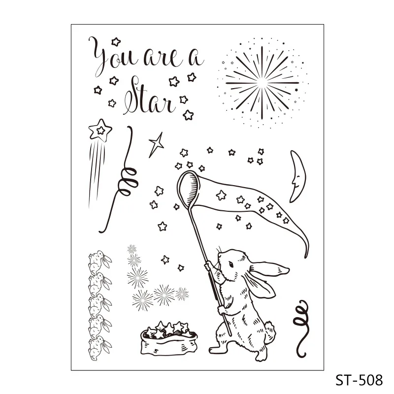 Clear Stamps For Scrapbooking Transparent Silicone Stamp Seal for DIY Photo Album Decorative ST-508 | Канцтовары для офиса и