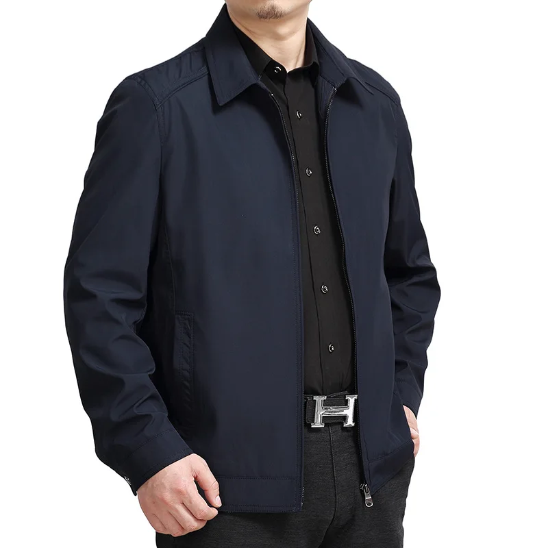 

2018 Men's Jacket Autumn New Solid Color Casual Dad Pack Large Size Jacket for 140kg Men's Color Navy / Coffee Size L-6XL 7XL