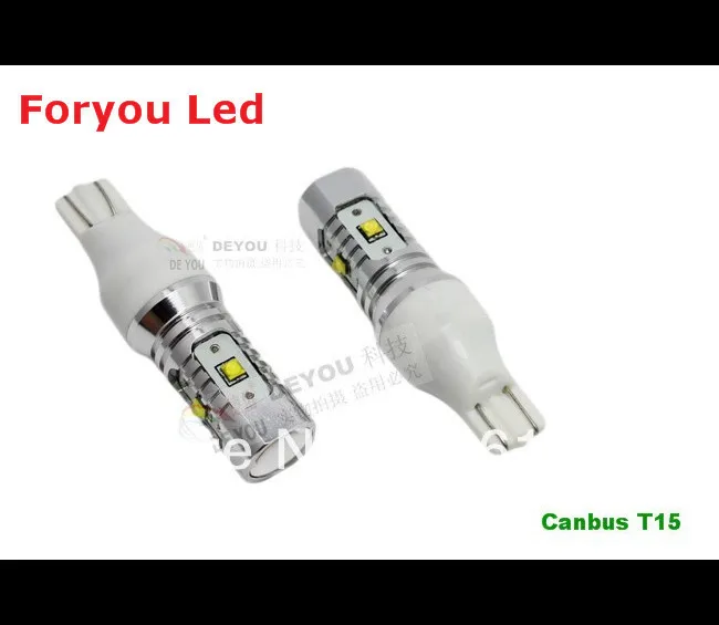 

Free shipping 2 Pieces No Error CREE XBD Chips 25W Canbus T15 W16W LED Backup Light car Reversing light bulb