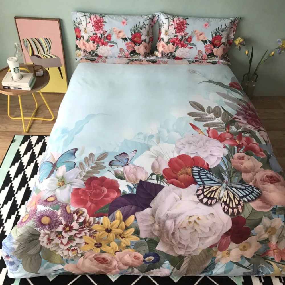 Роскошный набор постельного белья из шелка и тенселя 4 предмета пододеяльник с